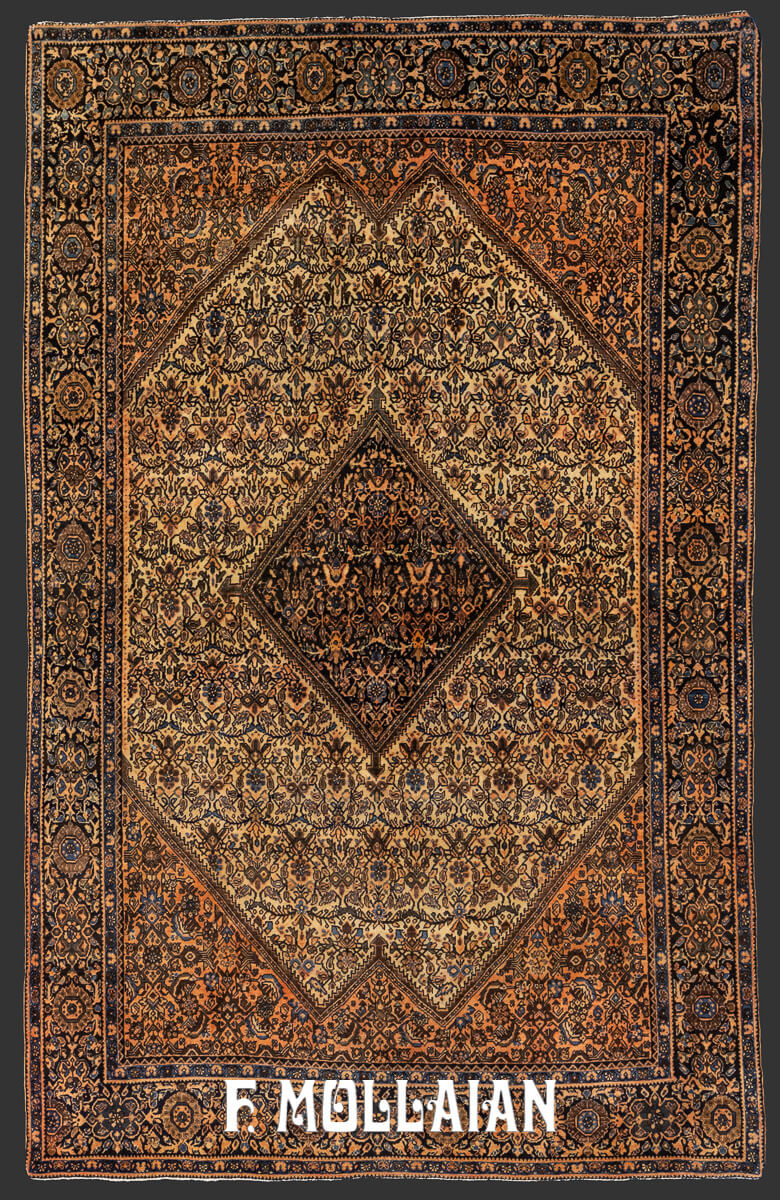 Antique Persian Saruk Farahan Medallion Hand-knotted Rug n°:49060972
